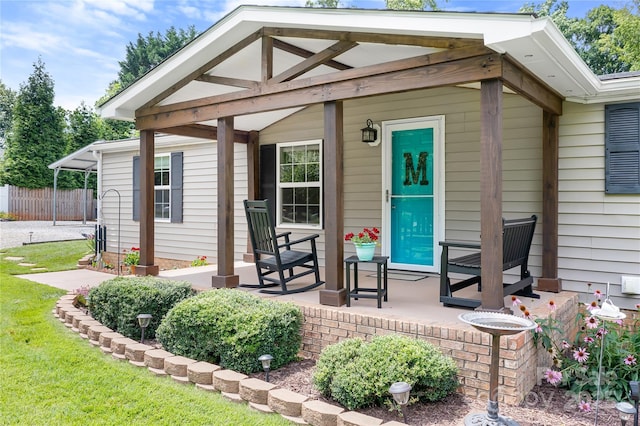 1489 L R Schronce Ln, Iron Station, NC 28080 - view of front of home featuring covered porch
