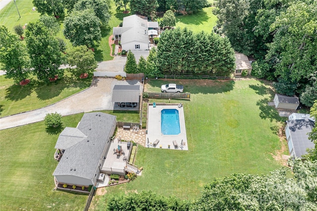 1489 L R Schronce Ln, Iron Station, NC 28080 - aerial view of a pool area
