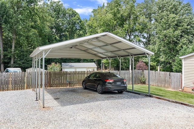 1489 L R Schronce Ln, Iron Station, NC 28080 - view of parking / parking lot featuring driveway and a carport
