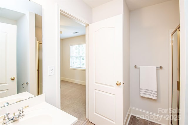 2019 Heirloom Ct, Matthews, NC 28104 - full bath with vanity and a shower with door