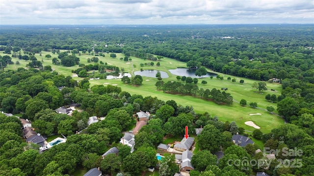3304 Chilham Pl, Charlotte, NC 28226 - drone / aerial view of a large body of water and a local golf course