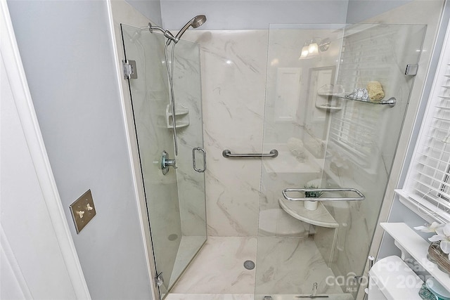 3304 Chilham Pl, Charlotte, NC 28226 - bathroom featuring a marble finish shower and toilet