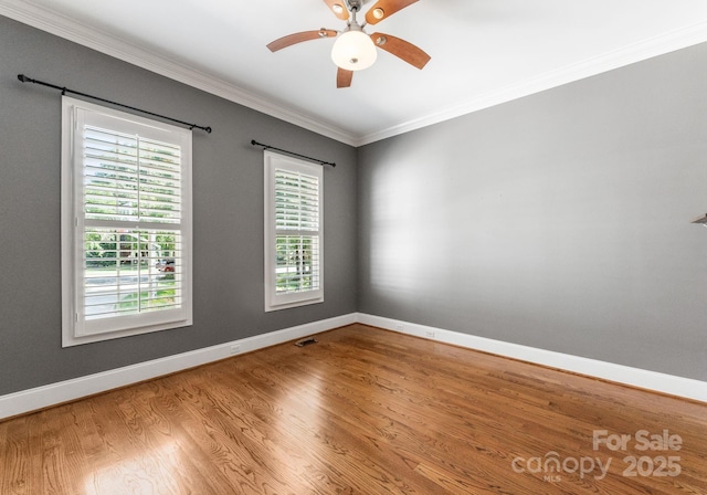 4536 Rustling Woods Dr, Denver, NC 28037 - empty room featuring ornamental molding, wood finished floors, and a ceiling fan