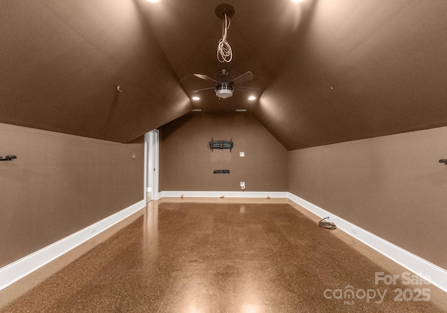 4536 Rustling Woods Dr, Denver, NC 28037 - additional living space with ceiling fan and vaulted ceiling