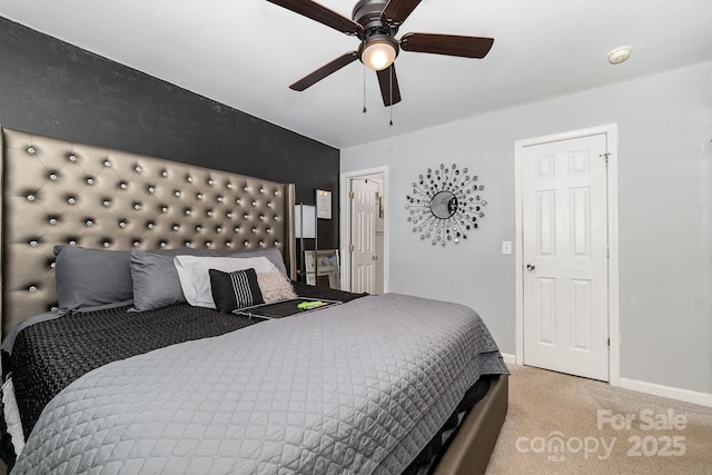 704 Willow Rd, Salisbury, NC 28147 - bedroom with light colored carpet and a ceiling fan