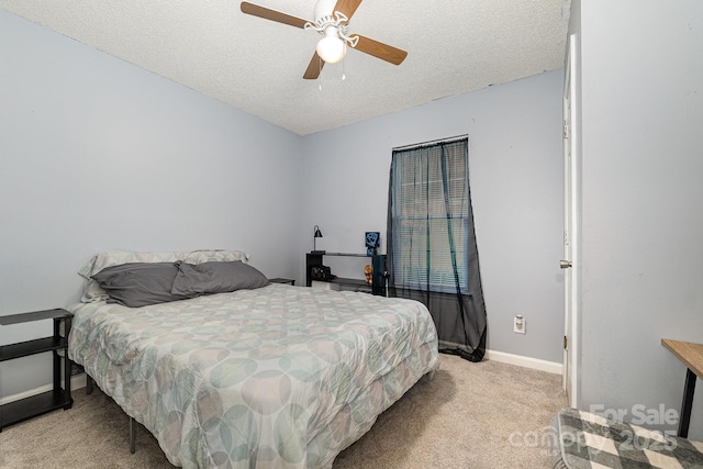 704 Willow Rd, Salisbury, NC 28147 - bedroom featuring light colored carpet, a textured ceiling, and a ceiling fan