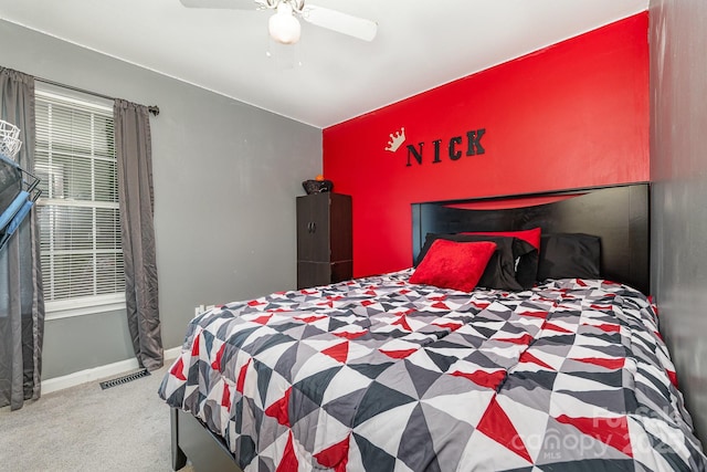 704 Willow Rd, Salisbury, NC 28147 - bedroom with carpet and a ceiling fan