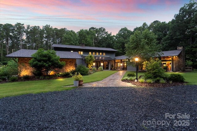 307 E Allenton St, Mount Gilead, NC 27306 - view of front of property with a chimney and a front lawn