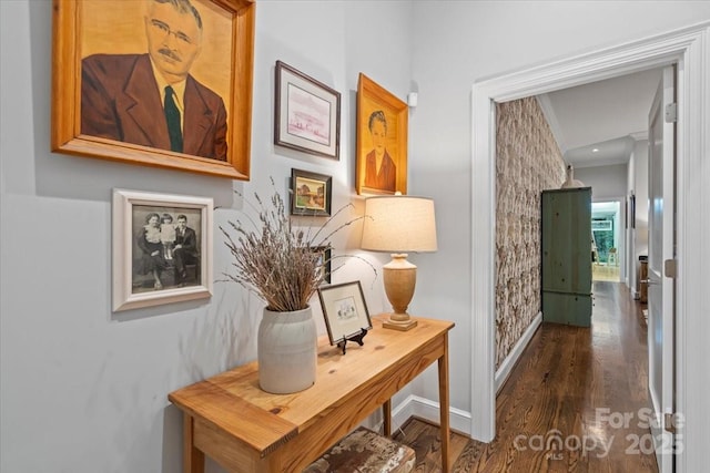 307 E Allenton St, Mount Gilead, NC 27306 - hallway with wood finished floors and baseboards
