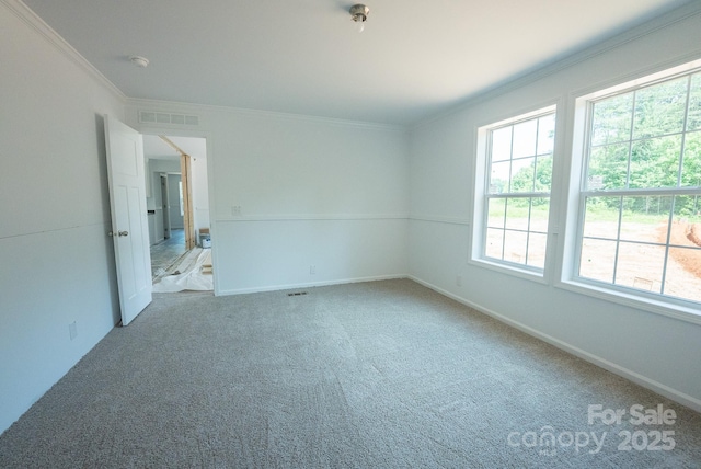 1853 Hill River Rd Unit 1, Hiddenite, NC 28636 - unfurnished room with ornamental molding, carpet flooring, and a smoke detector