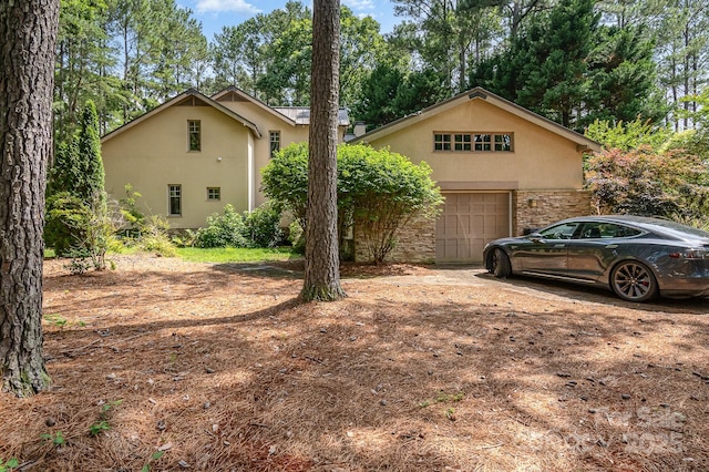 177 Yadkin Falls Rd, New London, NC 28127 - view of front of home with stucco siding and stone siding