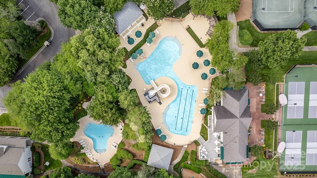 177 Yadkin Falls Rd, New London, NC 28127 - bird's eye view of a pool area