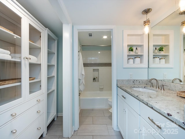1708 Roxborough Rd Unit C, Charlotte, NC 28211 - full bathroom with vanity and bathtub / shower combination