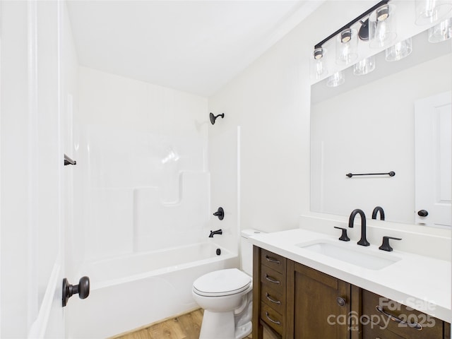 3016 Icard Rhodhiss Rd, Connelly Springs, NC 28612 - full bathroom with vanity, wood finished floors, and shower / bath combination
