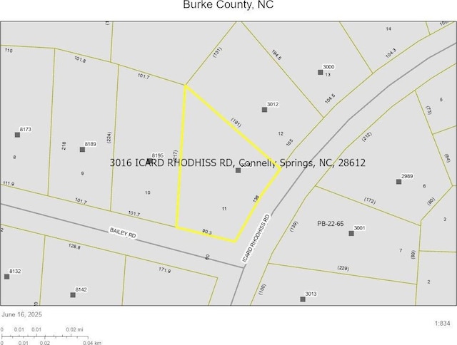 3016 Icard Rhodhiss Rd, Connelly Springs, NC 28612 - map of parcels