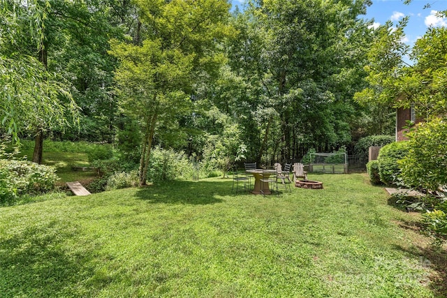 1069 Westlake Dr, Kannapolis, NC 28081 - view of yard with a fire pit