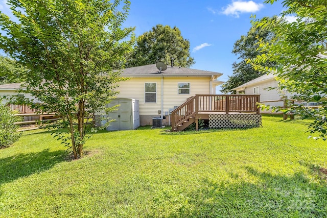 611 Church St, Belmont, NC 28012 - back of house with a wooden deck and stairs