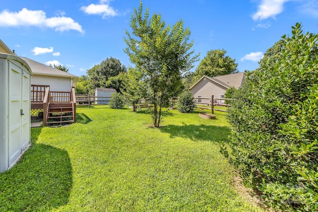 611 Church St, Belmont, NC 28012 - fenced backyard with a wooden deck