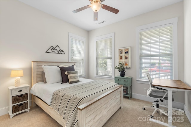 11806 Stirling Field Dr, Pineville, NC 28134 - bedroom featuring light carpet and ceiling fan