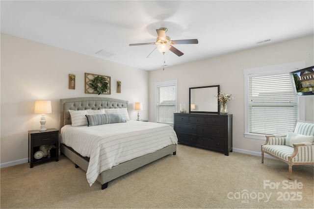 11806 Stirling Field Dr, Pineville, NC 28134 - bedroom featuring light colored carpet and ceiling fan