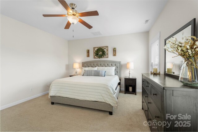 11806 Stirling Field Dr, Pineville, NC 28134 - bedroom with light carpet and a ceiling fan