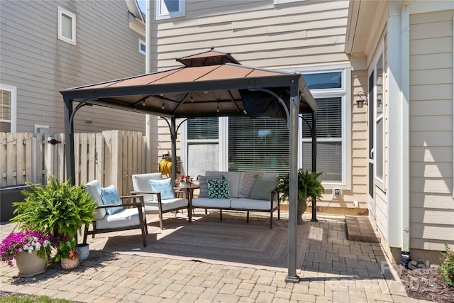 11806 Stirling Field Dr, Pineville, NC 28134 - view of patio / terrace with a gazebo and an outdoor living space
