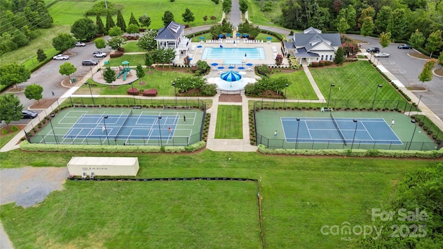 11806 Stirling Field Dr, Pineville, NC 28134 - bird's eye view of a pool
