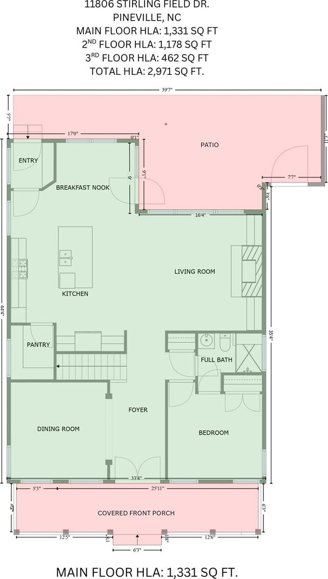 11806 Stirling Field Dr, Pineville, NC 28134 - view of floor plan / room layout