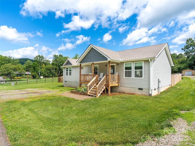 21 Brown Trout Trl, Candler, NC 28715 - view of front of property featuring crawl space and a porch