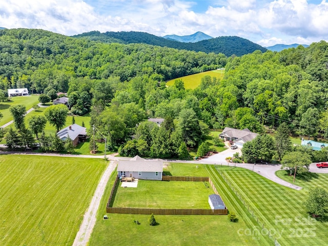 21 Brown Trout Trl, Candler, NC 28715 - overview of rural landscape with a heavily wooded area and a mountainous background