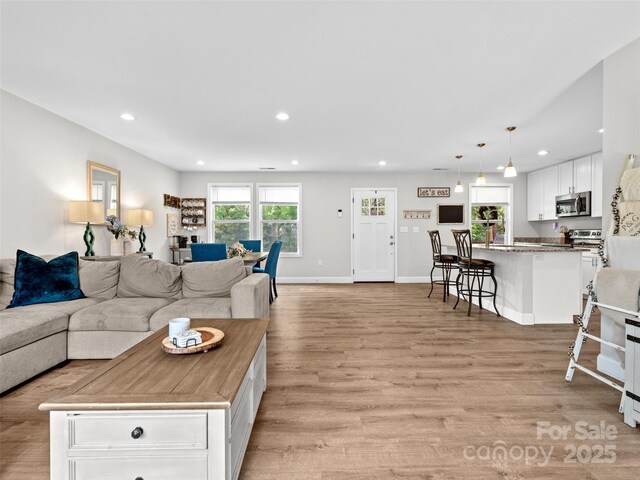 21 Brown Trout Trl, Candler, NC 28715 - living area with recessed lighting and light wood finished floors