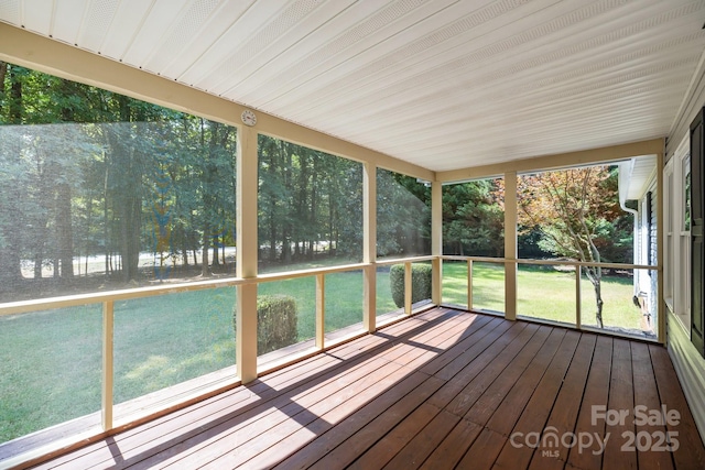 7011 S Providence Rd, Waxhaw, NC 28173 - unfurnished sunroom with view of wooded area