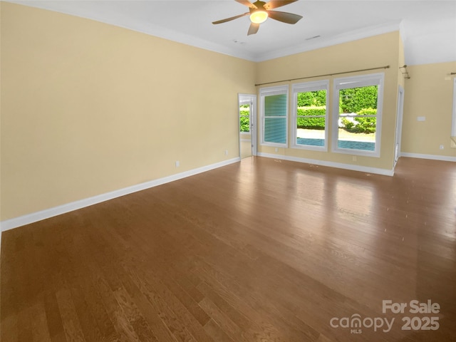 13419 Morgan Lee Ave, Charlotte, NC 28213 - unfurnished room with a ceiling fan, wood finished floors, and ornamental molding