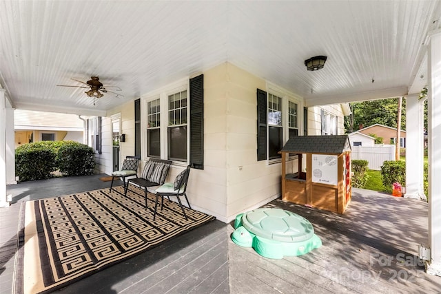 1210 Jackson Rd, Gastonia, NC 28052 - porch with a ceiling fan