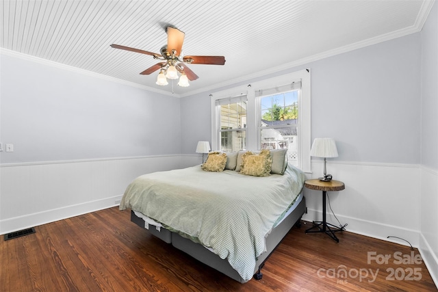 1210 Jackson Rd, Gastonia, NC 28052 - bedroom with wood finished floors, crown molding, and ceiling fan