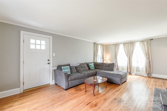 904 Venus St, Kannapolis, NC 28083 - living room with light wood-style flooring and crown molding