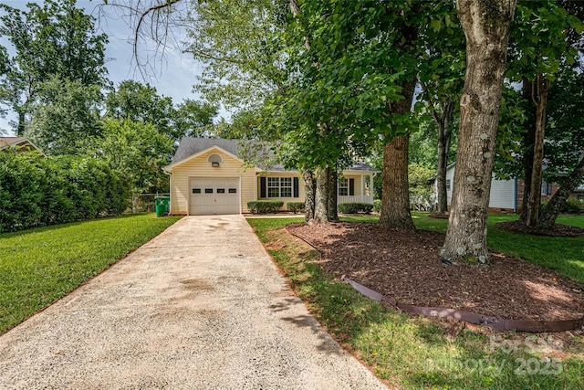 1801 Teddington Dr, Charlotte, NC 28214 - view of front facade featuring concrete driveway, a front lawn, and a garage