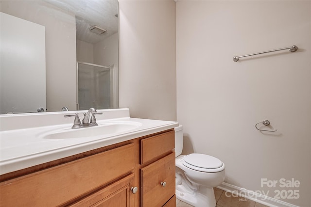 1801 Teddington Dr, Charlotte, NC 28214 - bathroom with tile patterned floors, vanity, and a shower stall