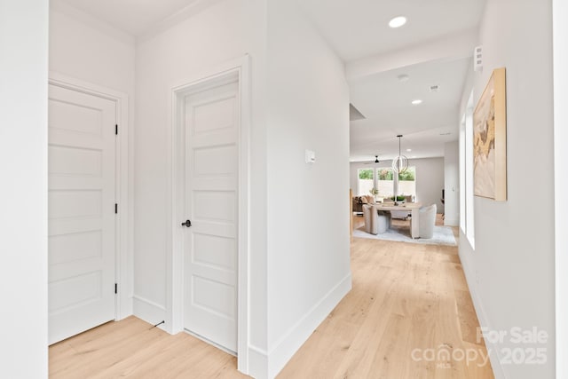 2733 Cowles Rd, Charlotte, NC 28208 - corridor featuring light wood finished floors and recessed lighting