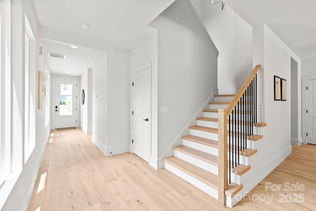 2733 Cowles Rd, Charlotte, NC 28208 - stairway featuring wood finished floors