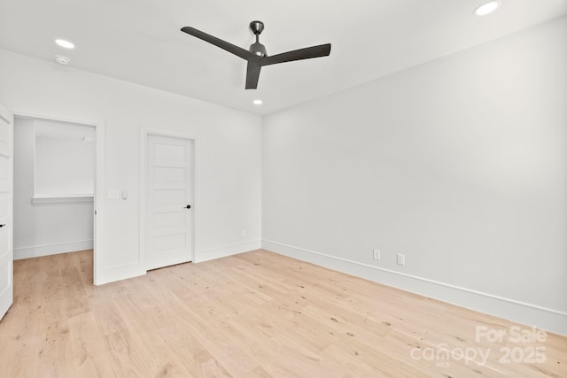 2733 Cowles Rd, Charlotte, NC 28208 - spare room featuring ceiling fan, recessed lighting, and wood finished floors