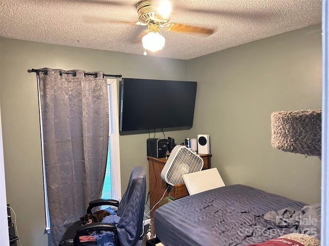 1250 Landsdowne Dr, Conover, NC 28613 - bedroom with a textured ceiling and ceiling fan