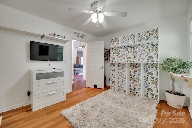 11615 Chadburn Ln, Charlotte, NC 28215 - bedroom featuring light wood-type flooring and a ceiling fan