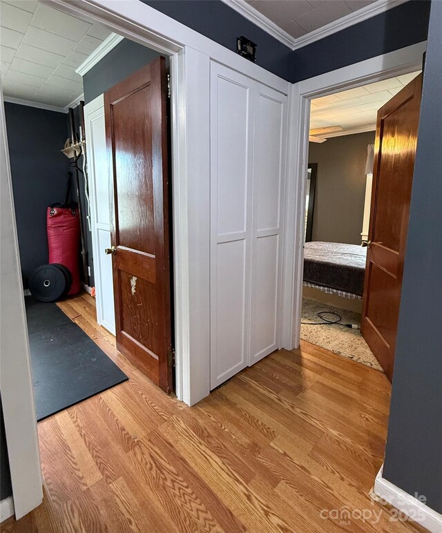 1314 Hathcock Ave, Albemarle, NC 28001 - hall featuring crown molding and wood finished floors