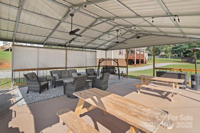 32 Bishop Ln, Flat Rock, NC 28731 - view of patio featuring outdoor lounge area and a gazebo