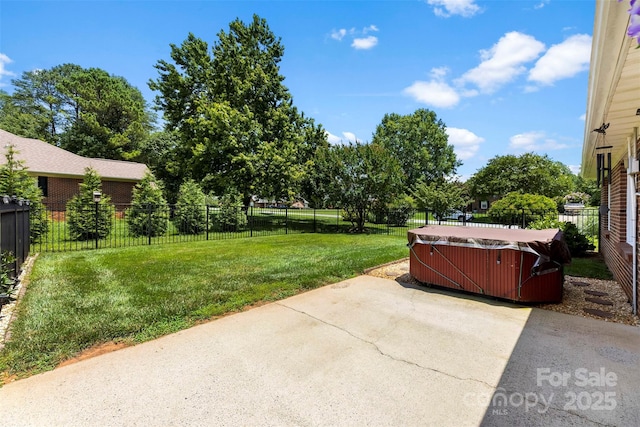 1958 Cameron Heights Cir, Denver, NC 28037 - fenced backyard with a hot tub and a patio