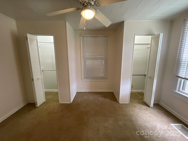 2411 Rebecca Ave, Charlotte, NC 28208 - unfurnished bedroom featuring carpet flooring and a ceiling fan