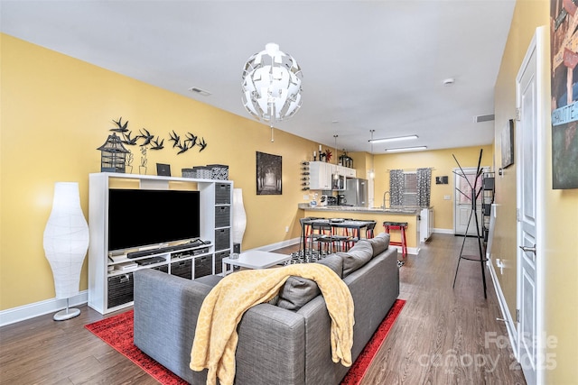 460 Clouds Way, Rock Hill, SC 29732 - living area with dark wood-style floors and baseboards