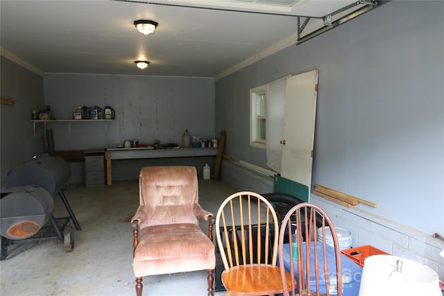 9 Oakland St, Weaverville, NC 28787 - dining space featuring unfinished concrete flooring and ornamental molding