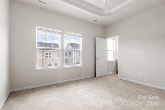 1204 May Apple Dr, Matthews, NC 28104 - carpeted empty room with a raised ceiling and ornamental molding